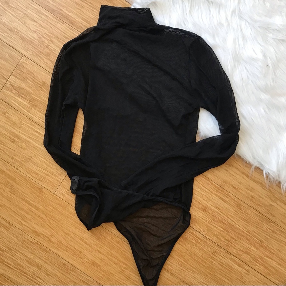 Black Sheer Mesh Bodysuit
